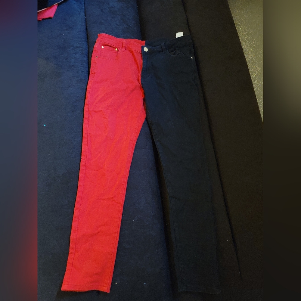 Split color jeans